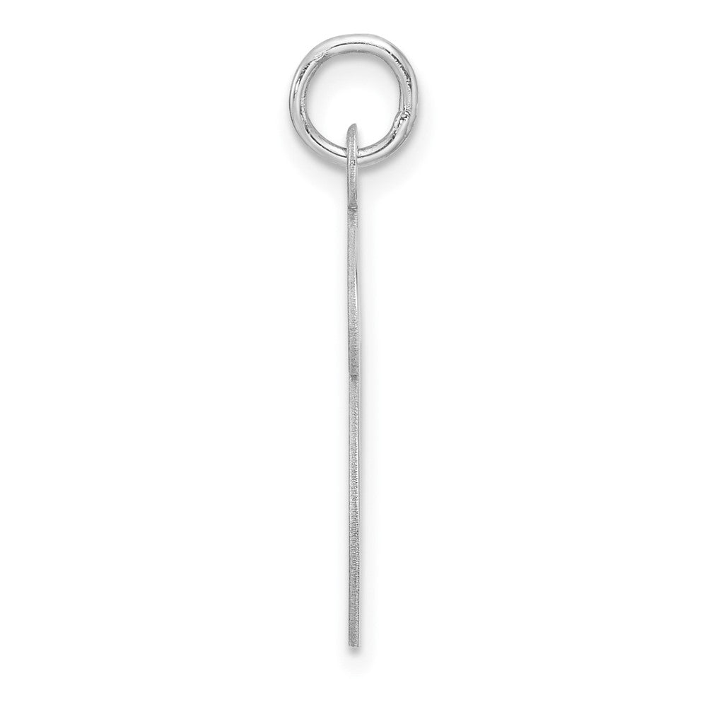 Large Sterling Silver Rhodium-plated Fancy Script Letter E Initial Charm