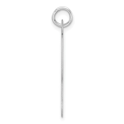 Large Sterling Silver Rhodium-plated Fancy Script Letter L Initial Charm