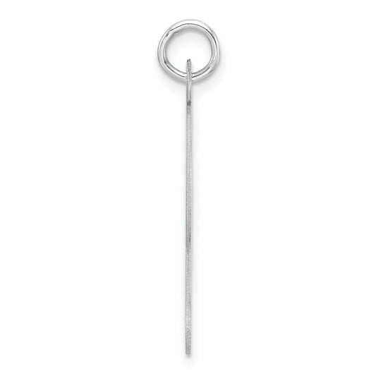 Large Sterling Silver Rhodium-plated Fancy Script Letter L Initial Charm