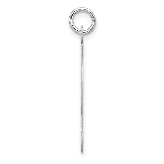 Large Sterling Silver Rhodium-plated Fancy Script Letter P Initial Charm