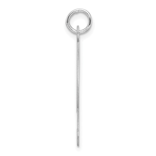 Large Sterling Silver Rhodium-plated Fancy Script Letter R Initial Charm