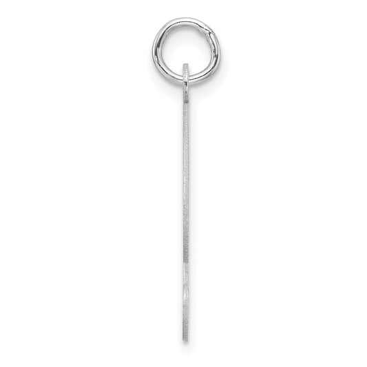 Large Sterling Silver Rhodium-plated Fancy Script Letter T Initial Charm
