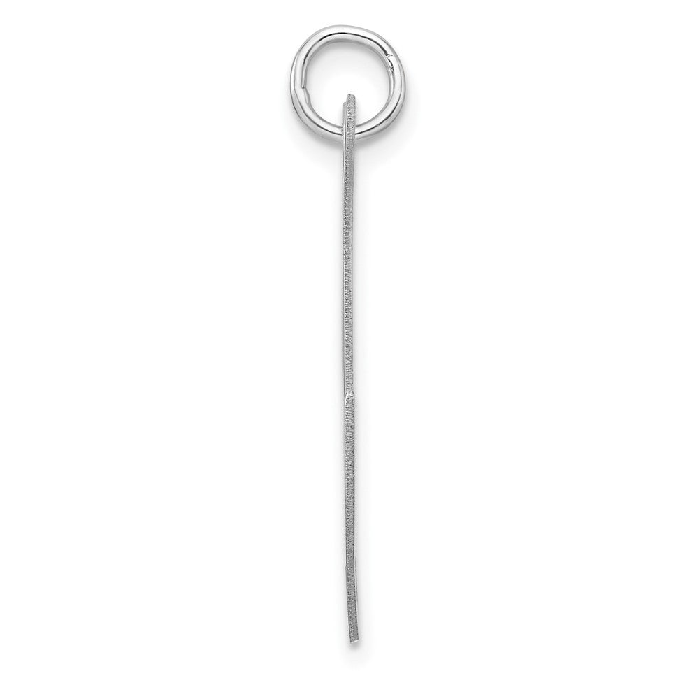 Large Sterling Silver Rhodium-plated Fancy Script Letter X Initial Charm