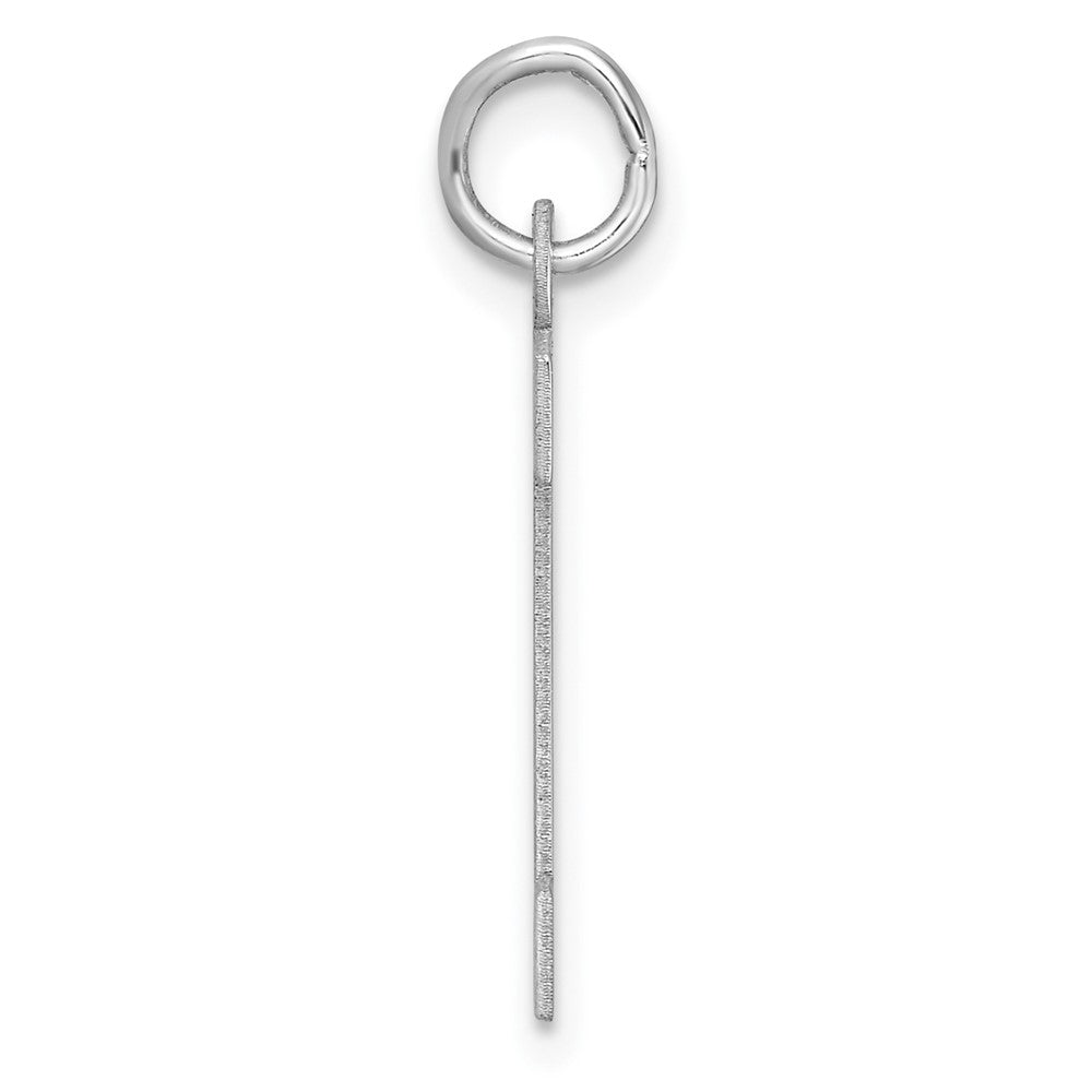 Large Sterling Silver Rhodium-plated Block Letter A Initial Charm