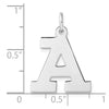 Large Sterling Silver Rhodium-plated Block Letter A Initial Charm