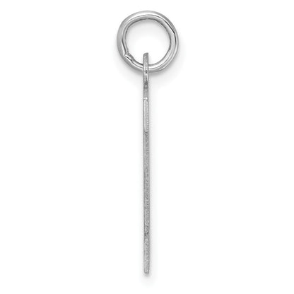 Large Sterling Silver Rhodium-plated Block Letter D Initial Charm