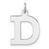 Large Sterling Silver Rhodium-plated Block Letter D Initial Charm