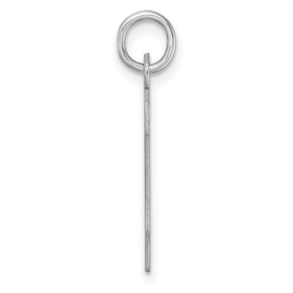 Large Sterling Silver Rhodium-plated Block Letter F Initial Charm