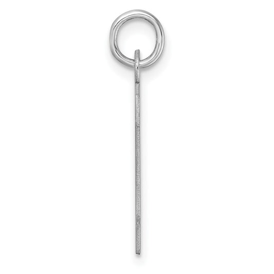 Large Sterling Silver Rhodium-plated Block Letter F Initial Charm