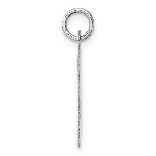 Large Sterling Silver Rhodium-plated Block Letter N Initial Charm