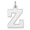 Large Sterling Silver Rhodium-plated Block Letter Z Initial Charm