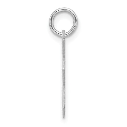 Small Sterling Silver Rhodium-plated Artisan Block Letter F Initial Charm