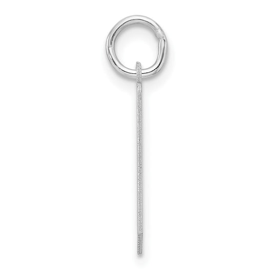 Small Sterling Silver Rhodium-plated Artisan Block Letter I Initial Charm