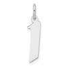 Small Sterling Silver Rhodium-plated Artisan Block Letter I Initial Charm