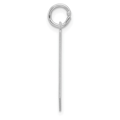 Small Sterling Silver Rhodium-plated Artisan Block Letter J Initial Charm