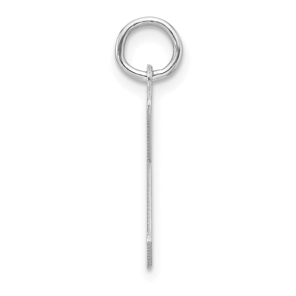 Small Sterling Silver Rhodium-plated Artisan Block Letter K Initial Charm