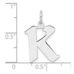 Small Sterling Silver Rhodium-plated Artisan Block Letter K Initial Charm