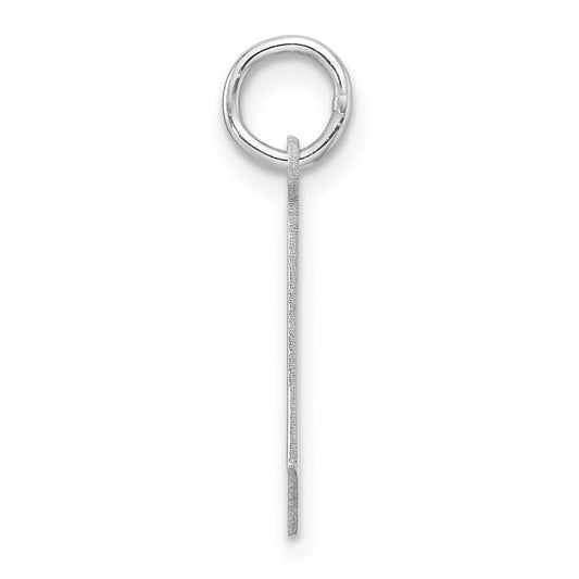 Small Sterling Silver Rhodium-plated Artisan Block Letter L Initial Charm