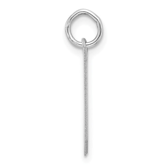 Small Sterling Silver Rhodium-plated Artisan Block Letter N Initial Charm