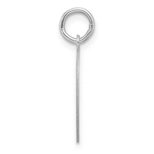 Small Sterling Silver Rhodium-plated Artisan Block Letter O Initial Charm