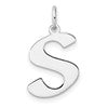 Small Sterling Silver Rhodium-plated Artisan Block Letter S Initial Charm