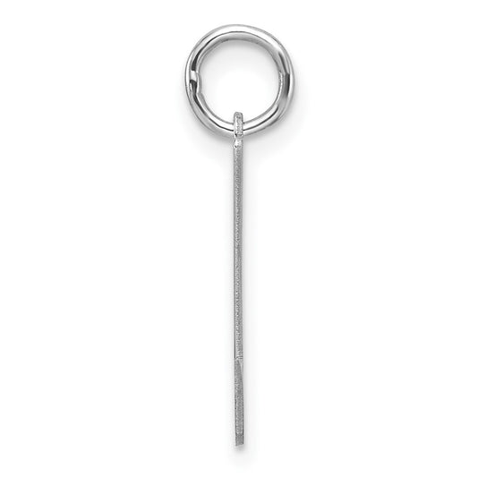 Small Sterling Silver Rhodium-plated Artisan Block Letter Z Initial Charm
