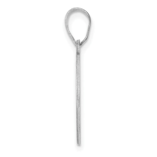 Small Sterling Silver Rhodium-plated Fancy Script Letter P Initial Pendant