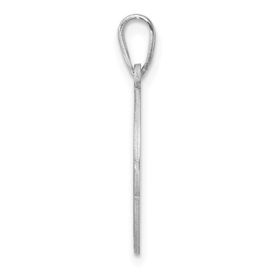 Small Sterling Silver Rhodium-plated Fancy Script Letter S Initial Pendant