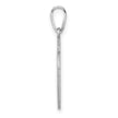 Small Sterling Silver Rhodium-plated Fancy Script Letter U Initial Pendant