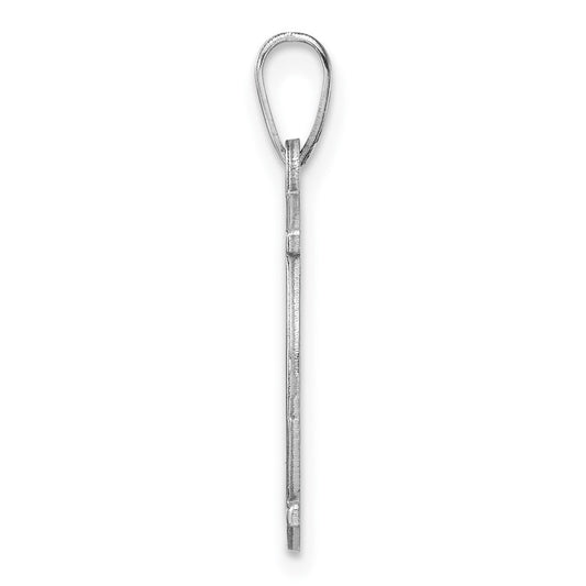 Small Sterling Silver Rhodium-plated Fancy Script Letter X Initial Pendant