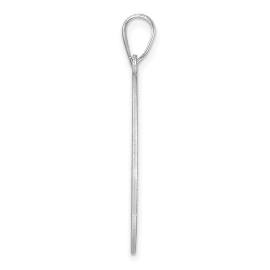 Large Sterling Silver Rhodium-plated Fancy Script Letter X Initial Pendant