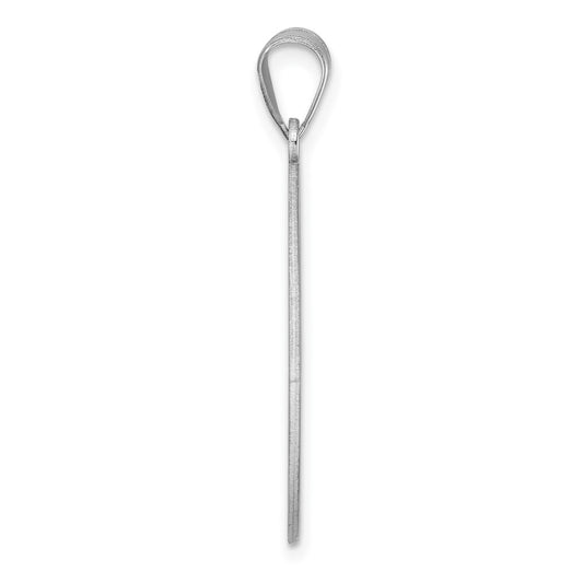 Large Sterling Silver Rhodium-plated Fancy Script Letter Y Initial Pendant
