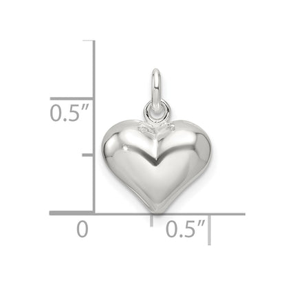 Sterling Silver Polished Puffed Heart Pendant