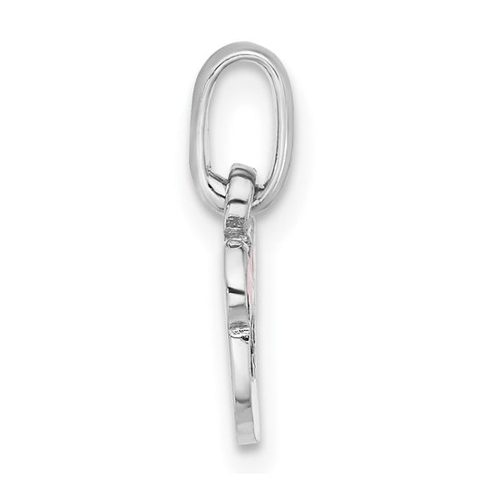Sterling Silver Rhodium-plated Enameled Panda Charm Pendant