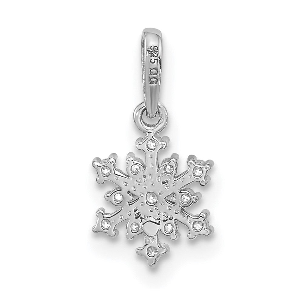 Sterling Silver Rhodium-plated Polished CZ Snowflake Pendant