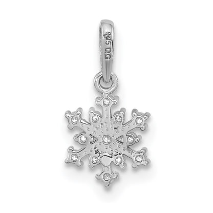 Sterling Silver Rhodium-plated Polished CZ Snowflake Pendant