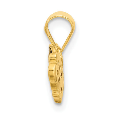 SS Gold-tone Black Rh-plated Blue Nano Crystal/ .02Lab Cr. Ruby Pendant