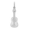 Sterling Silver Rhodium-plated Guitar Charm Pendant