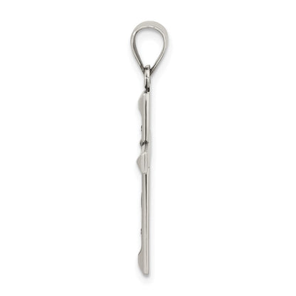 Sterling Silver Antiqued Solid Textured Cross Pendant