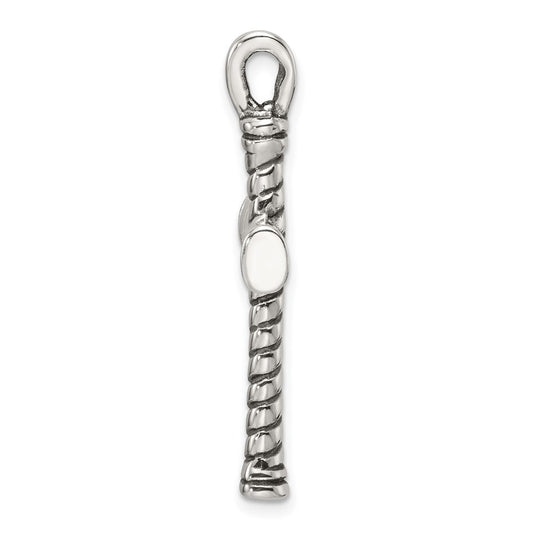 Sterling Silver Polished and Antiqued Cross Pendant
