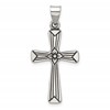 Sterling Silver Antiqued Solid Cross Pendant