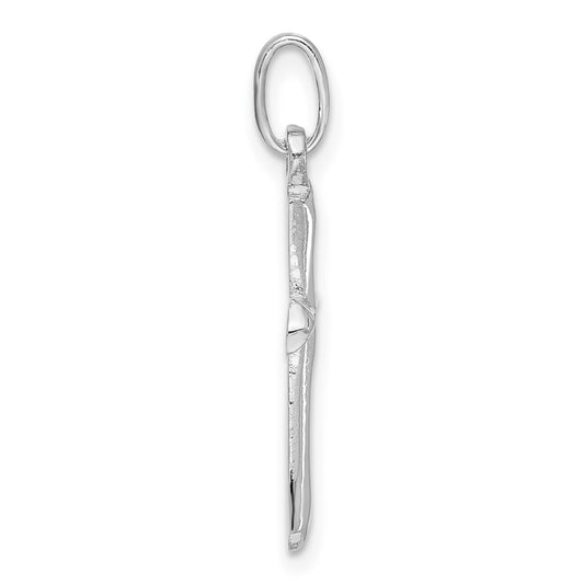 Sterling Silver Rhodium-plated Cross Pendant