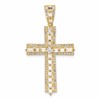 Sterling Silver Gold-tone CZ Latin Cross Pendant