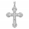 Sterling Silver Rhodium-plated CZ Cross Pendant