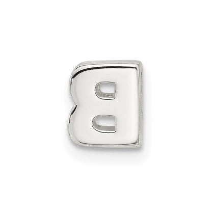 Sterling Silver E-coated Letter B Slide Charm