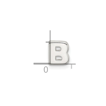 Sterling Silver E-coated Letter B Slide Charm