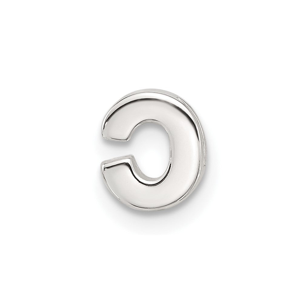 Sterling Silver E-coated Letter C Slide Charm