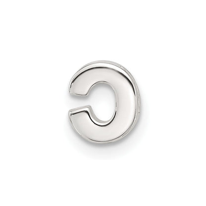 Sterling Silver E-coated Letter C Slide Charm