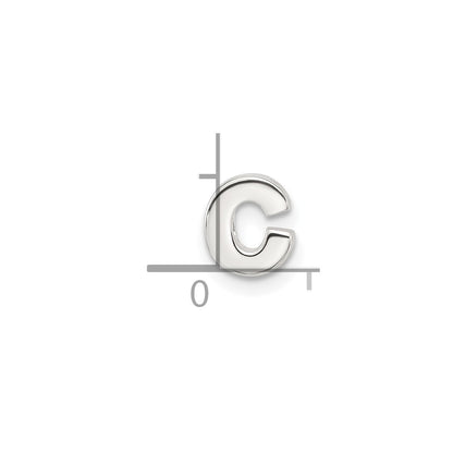 Sterling Silver E-coated Letter C Slide Charm