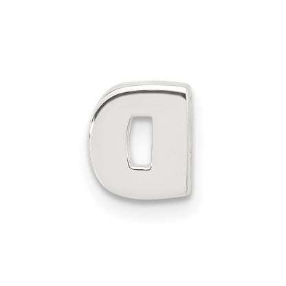 Sterling Silver E-coated Letter D Slide Charm